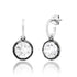 Round White Topaz Drop Earrings with Black Rhodium