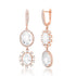 White Topaz Drop Huggie Hoop Earrings with Diamond Frame