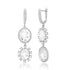 White Topaz Drop Huggie Hoop Earrings with Diamond Frame