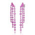 Graduated Bezel Set Pink Sapphire Cascade Earrings