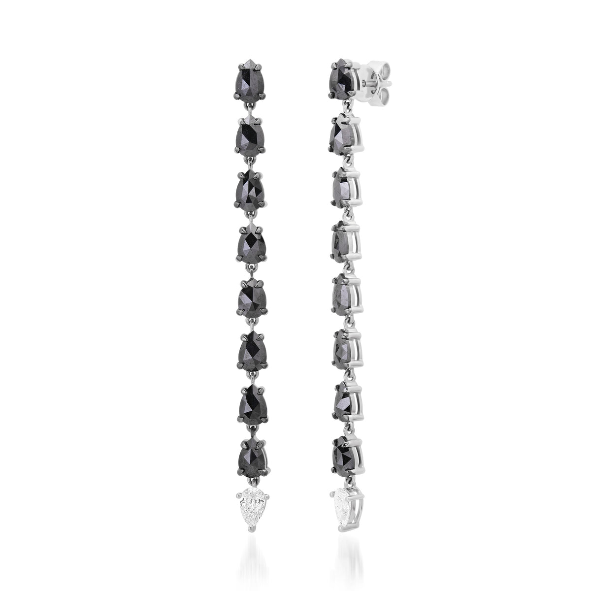 Graduated Cascading Diamond Drop Earrings