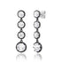 Round White Topaz Drop Earrings with Black Rhodium