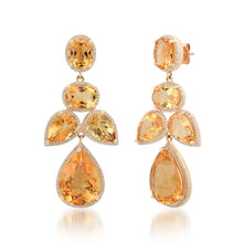 Bezel Set Multi Shape Citrine Drop Earrings