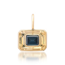 Disco Citrine Charm with Blue Topaz