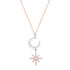 Diamond Crescent Moon & Star Dangle Necklace