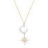 Diamond Crescent Moon & Star Dangle Necklace