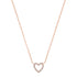 Mini Diamond Pave Open Heart Outline Necklace
