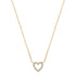 Mini Diamond Pave Open Heart Outline Necklace
