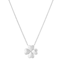 Gold Mini Clover Necklace with Diamond Accent