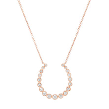 Graduated Bezel Set Diamond Horseshoe Necklace