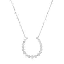 Graduated Bezel Set Diamond Horseshoe Necklace