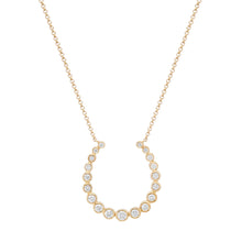 Graduated Bezel Set Diamond Horseshoe Necklace