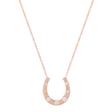 Gold Horseshoe Necklace with Graduated Diamond Details