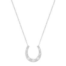Gold Horseshoe Necklace with Graduated Diamond Details