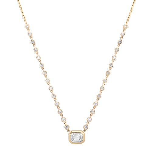 Bezel Set Rounds & Diamond Illusion Necklace