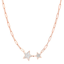Twinning Diamond Star Duo Chain Necklace