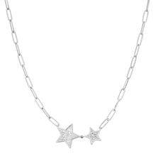 Twinning Diamond Star Duo Chain Necklace