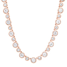 Round Georgian Set White Topaz Tennis Necklace