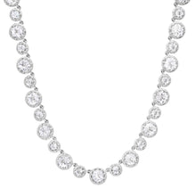 Round Georgian Set White Topaz Tennis Necklace
