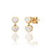 Darling Duo Bezel Set Heart Drop Stud Earrings