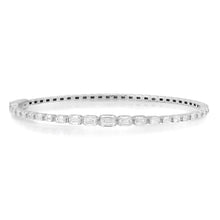 Graduated Emerald Cut Diamond Bangle Bracelet