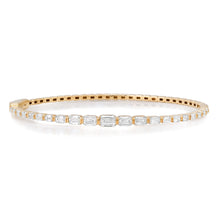 Graduated Emerald Cut Diamond Bangle Bracelet
