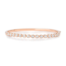 Bezel Set Diamond Oval Bangle Bracelet