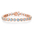 Round Bezel Set Blue Topaz Tennis Bracelet