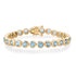 Round Bezel Set Blue Topaz Tennis Bracelet