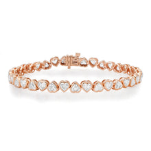 Alternating Bezel Set Diamond Heart Bracelet