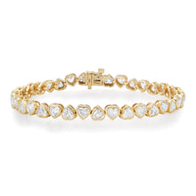 Alternating Bezel Set Diamond Heart Bracelet