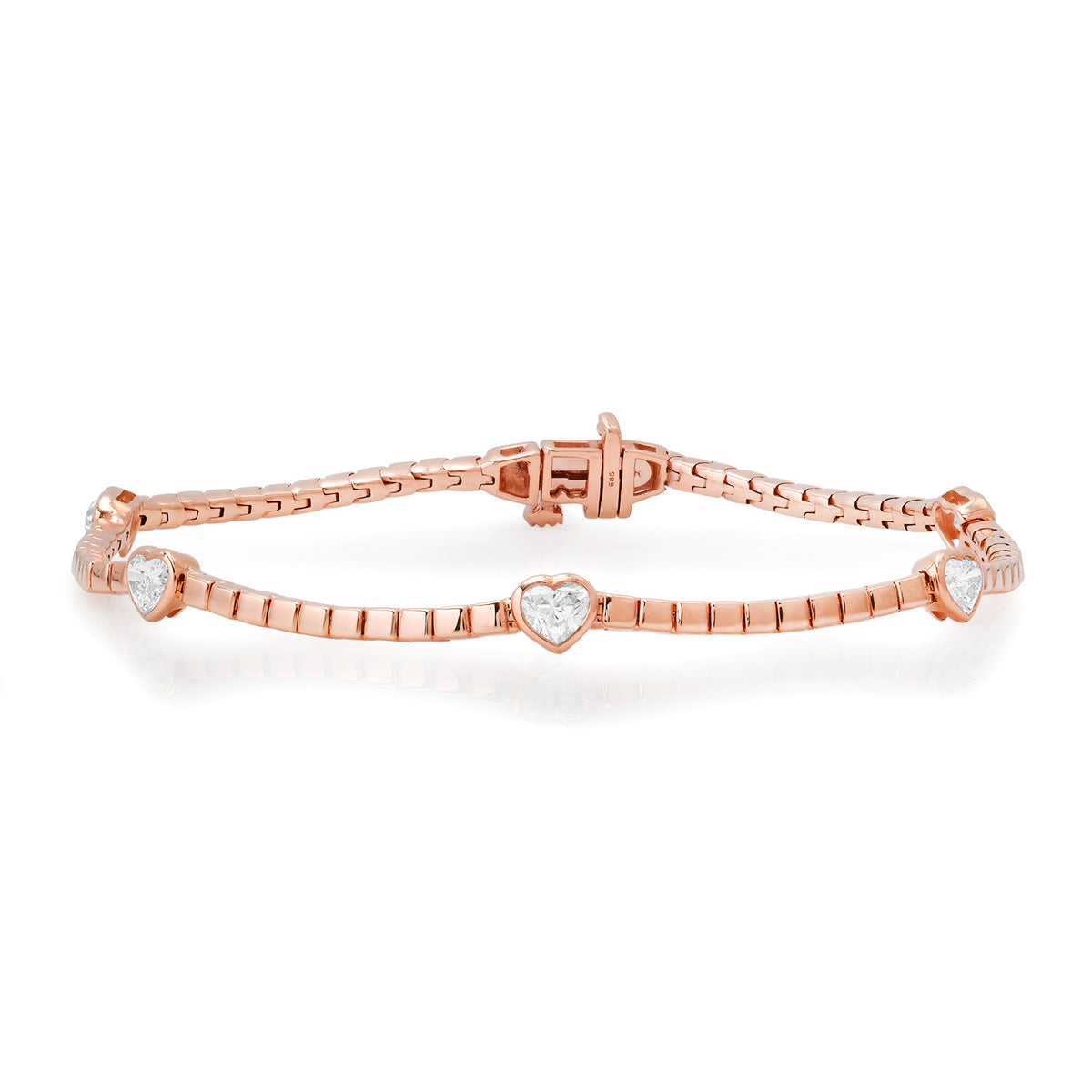 Solitaire Diamond Hearts Bracelet