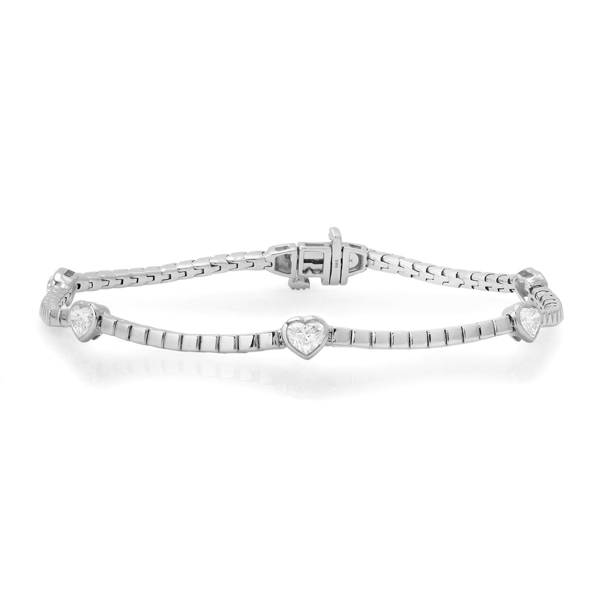 Solitaire Diamond Hearts Bracelet