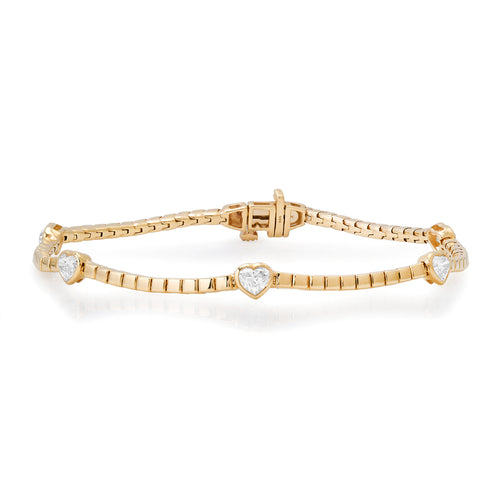 Solitaire Diamond Hearts Bracelet