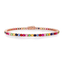 Prong Set Rainbow Gemstone Tennis Bracelet