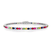 Prong Set Rainbow Gemstone Tennis Bracelet