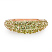 Tapered Pave Gemstone Domed Ring