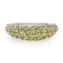 Tapered Pave Gemstone Domed Ring