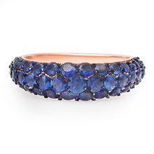 Tapered Pave Gemstone Domed Ring
