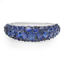 Tapered Pave Gemstone Domed Ring