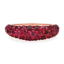 Tapered Pave Gemstone Domed Ring
