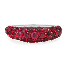 Tapered Pave Gemstone Domed Ring