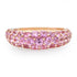 Tapered Pave Gemstone Domed Ring