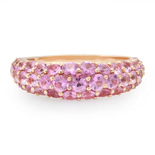 Pave Gemstone Domed Ring