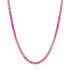 Three Prong Pink or Blue Sapphire Tennis Necklace