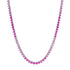Three Prong Pink or Blue Sapphire Tennis Necklace