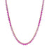Three Prong Blue or Pink Sapphire Tennis Necklace