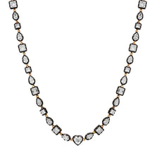 Mixed Shape White Topaz 1/2 Tennis Necklace with Black Electroplated Bezel