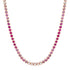 Bezel Set Ombre Pink or Blue Sapphire Tennis Necklace