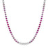 Bezel Set Ombre Pink or Blue Sapphire Tennis Necklace